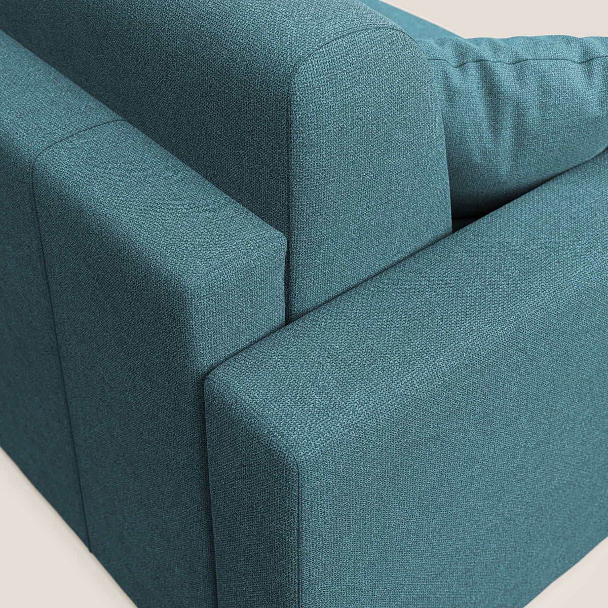 Best Divano letto angolare con penisola in tessuto smacchiabile QuickClean T08 azzurro - divitt.sbs