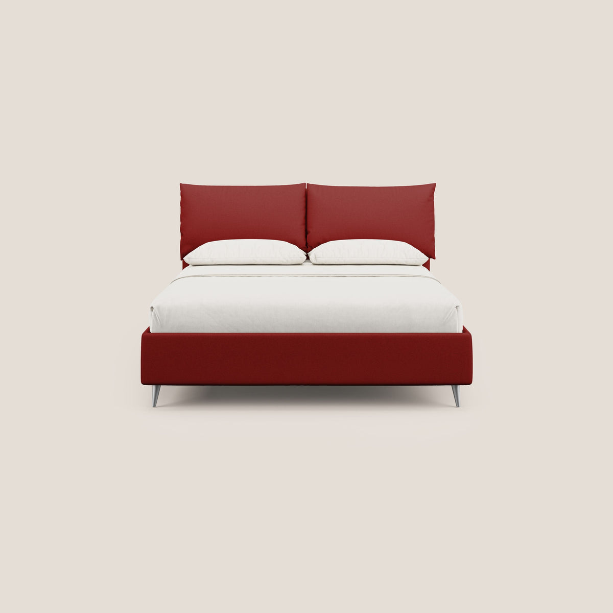 Elsa letto imbottito con vano contenitore in tessuto smacchiabile T05 rosso - divitt.sbs