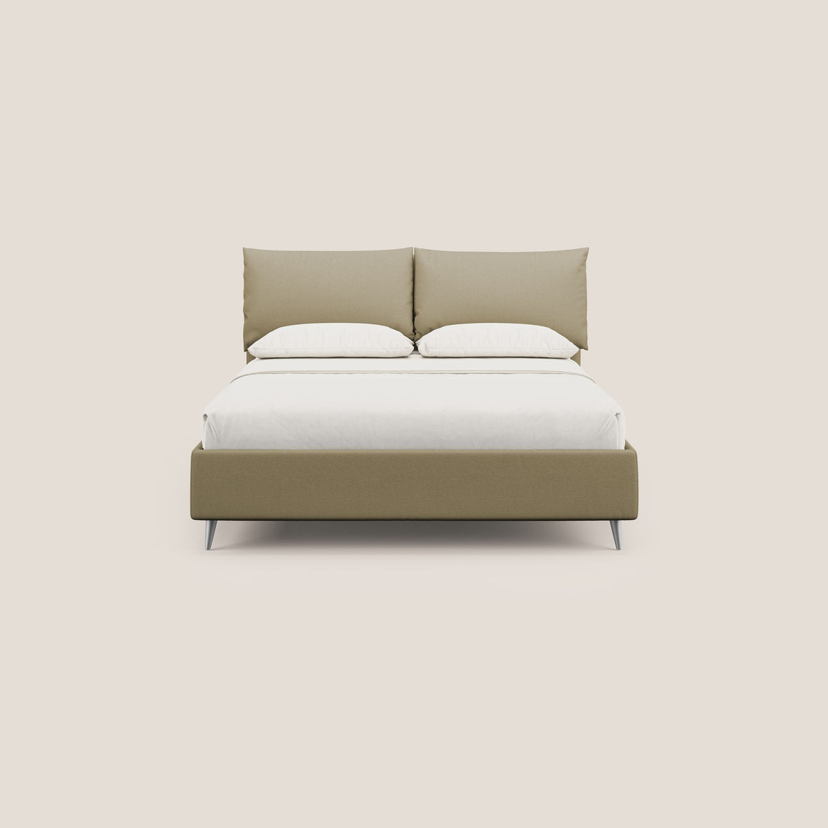Elsa letto imbottito con vano contenitore in tessuto smacchiabile T05 cammello - divitt.sbs