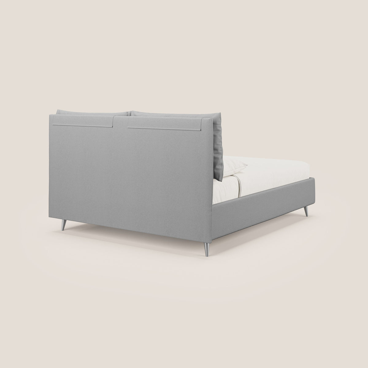 Elsa letto imbottito con vano contenitore in tessuto smacchiabile T05 grigio - divitt.sbs