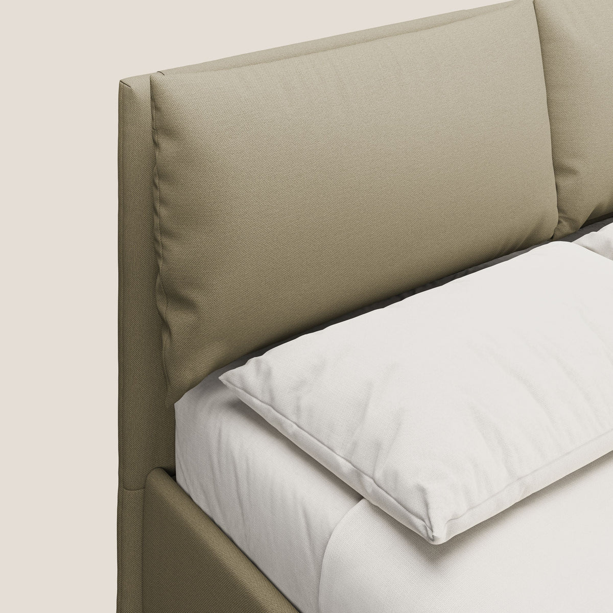 Elsa letto imbottito con vano contenitore in tessuto smacchiabile T05 cammello - divitt.sbs