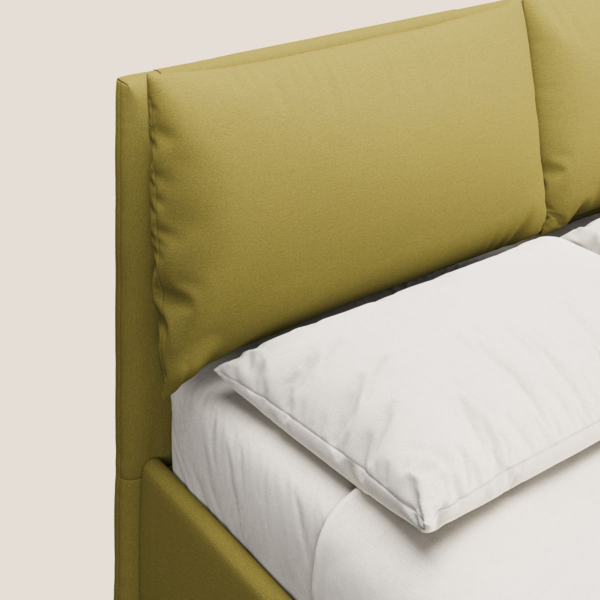 Elsa letto imbottito con vano contenitore in tessuto smacchiabile T05 giallo - divitt.sbs