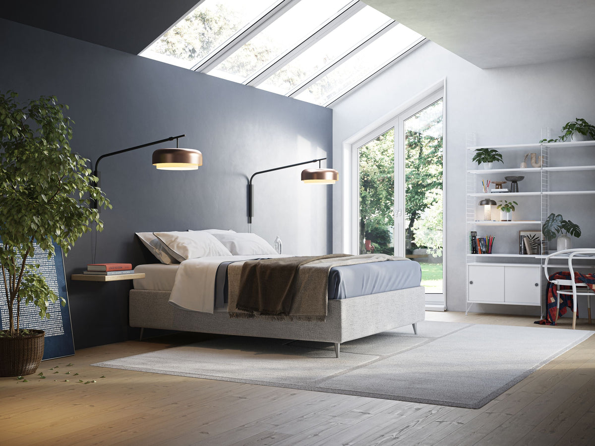 Febe sommier compatto con grande capienza del contenitore in tessuto impermeabile T03 grigio chiaro - divitt.sbs
