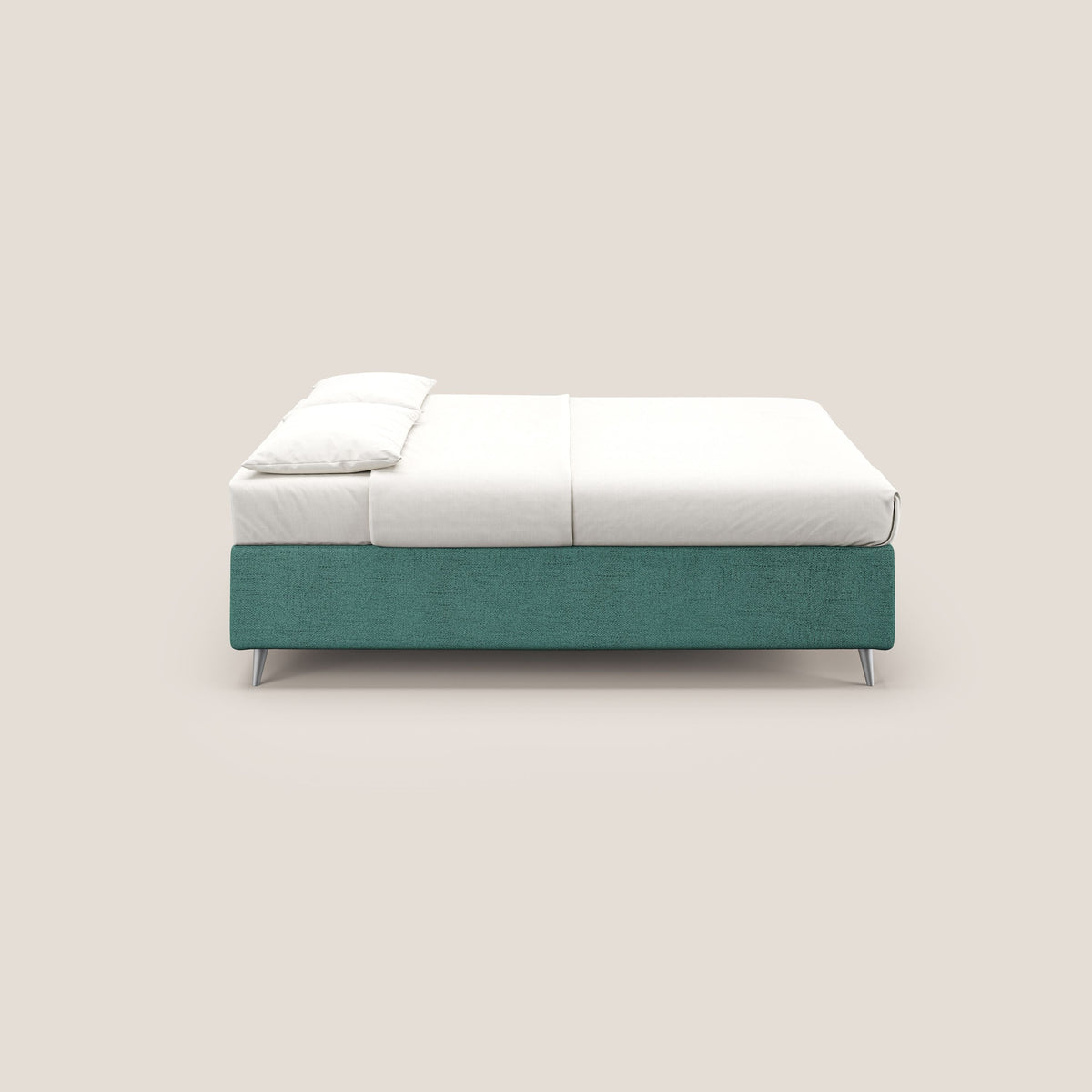 Febe sommier compatto con grande capienza del contenitore in tessuto impermeabile T03 verde acqua - divitt.sbs