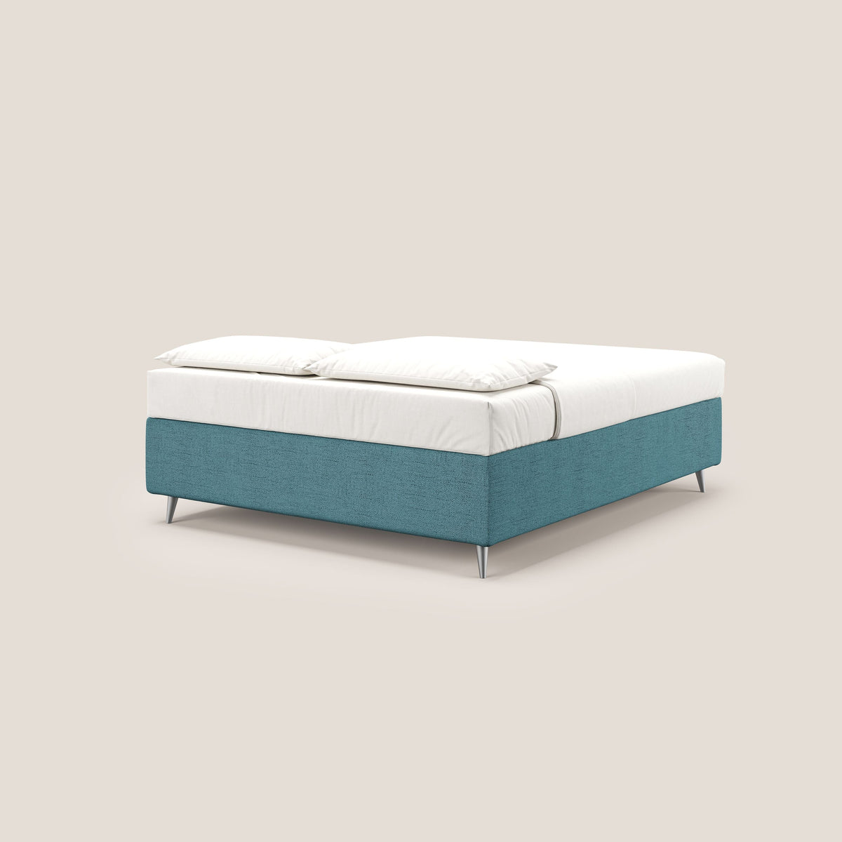 Febe sommier compatto con grande capienza del contenitore in tessuto impermeabile T03 azzurro - divitt.sbs