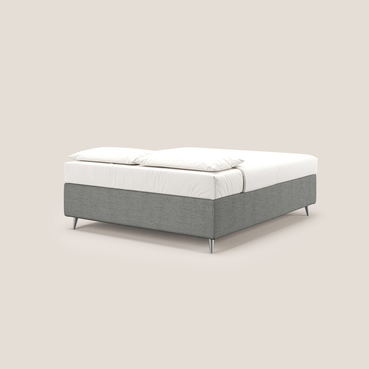 Febe sommier compatto con grande capienza del contenitore in tessuto impermeabile T03 grigio chiaro - divitt.sbs