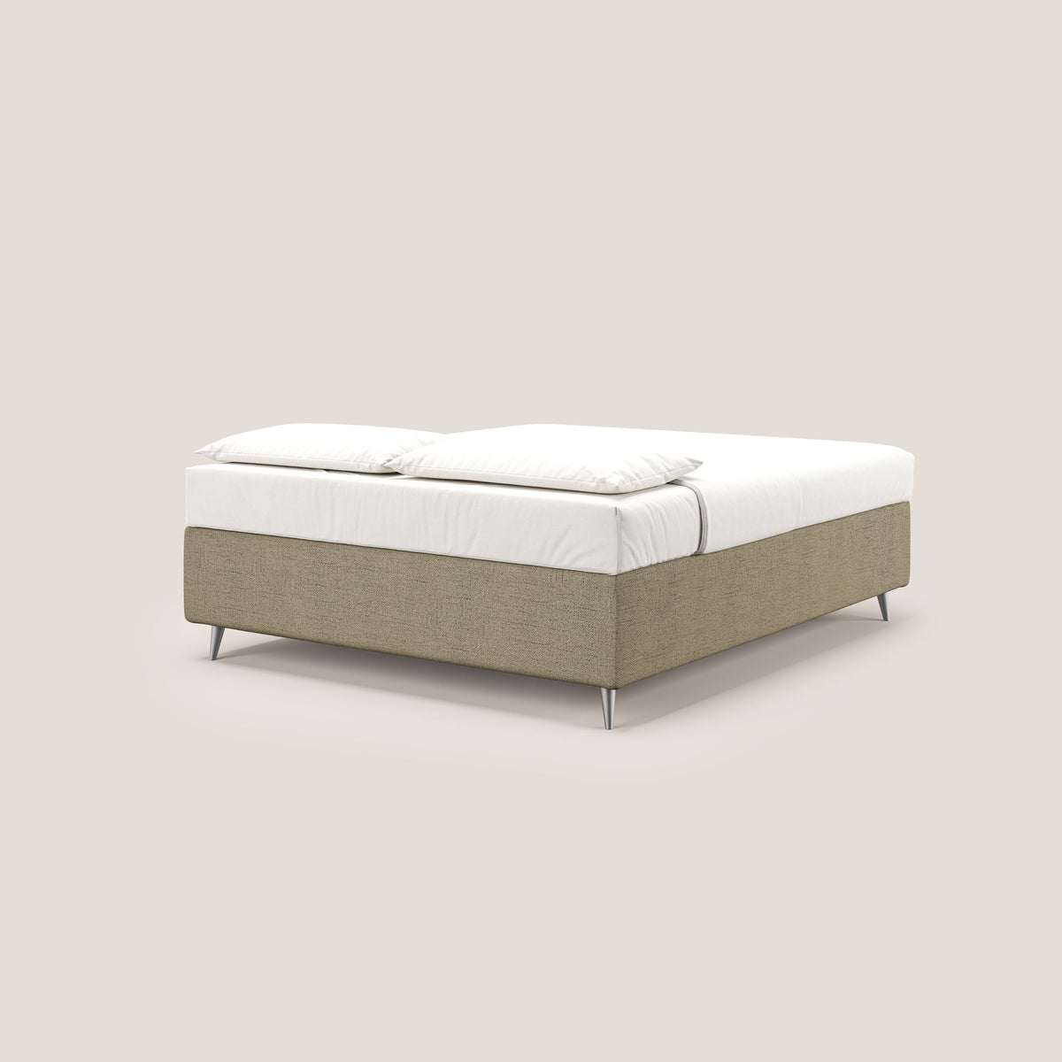 Febe sommier compatto con grande capienza del contenitore in tessuto impermeabile T03 marrone - divitt.sbs