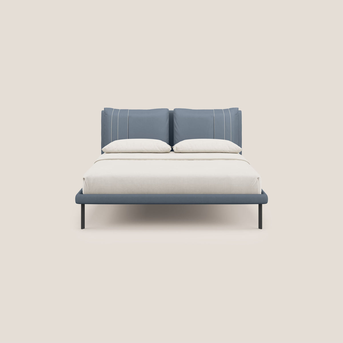 Giselle letto moderno con cuscini testata regolabili con tasche in microfibra impermeabile T11 carta da zucchero - divitt.sbs