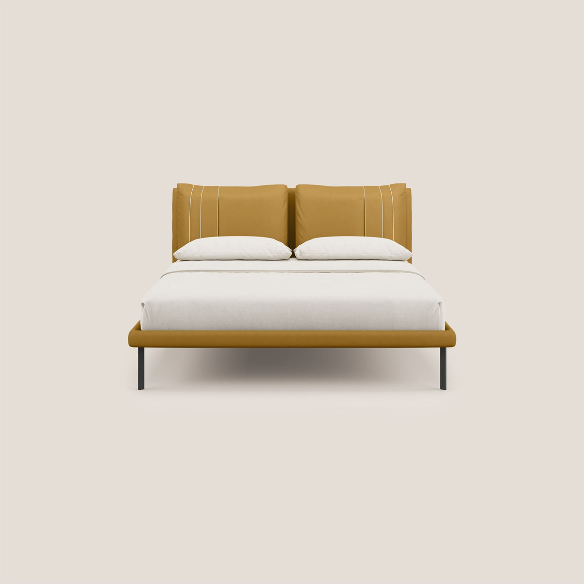Giselle letto moderno con cuscini testata regolabili con tasche in microfibra impermeabile T11 giallo - divitt.sbs