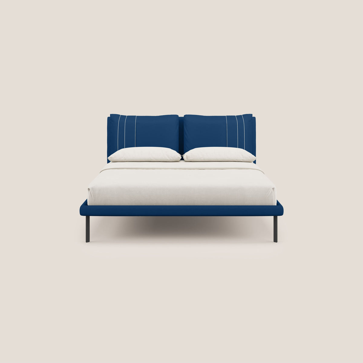 Giselle letto moderno con cuscini testata regolabili con tasche in microfibra impermeabile T11 blu - divitt.sbs