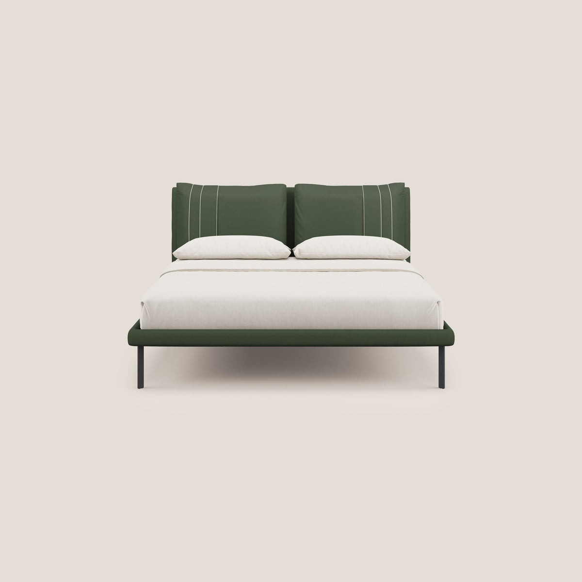 Giselle letto moderno con cuscini testata regolabili con tasche in microfibra impermeabile T11 verde - divitt.sbs