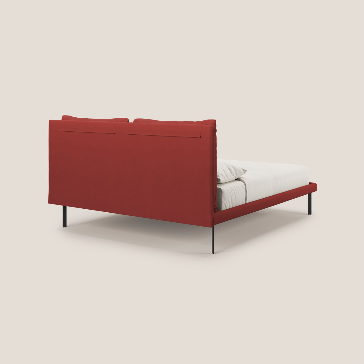 Giselle letto moderno con cuscini testata regolabili con tasche in microfibra impermeabile T11 rosso - divitt.sbs