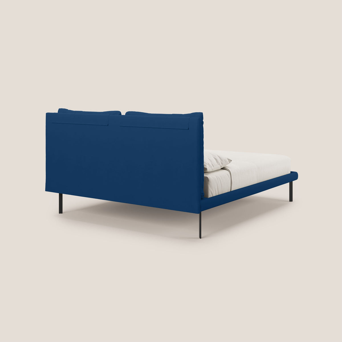 Giselle letto moderno con cuscini testata regolabili con tasche in microfibra impermeabile T11 blu - divitt.sbs