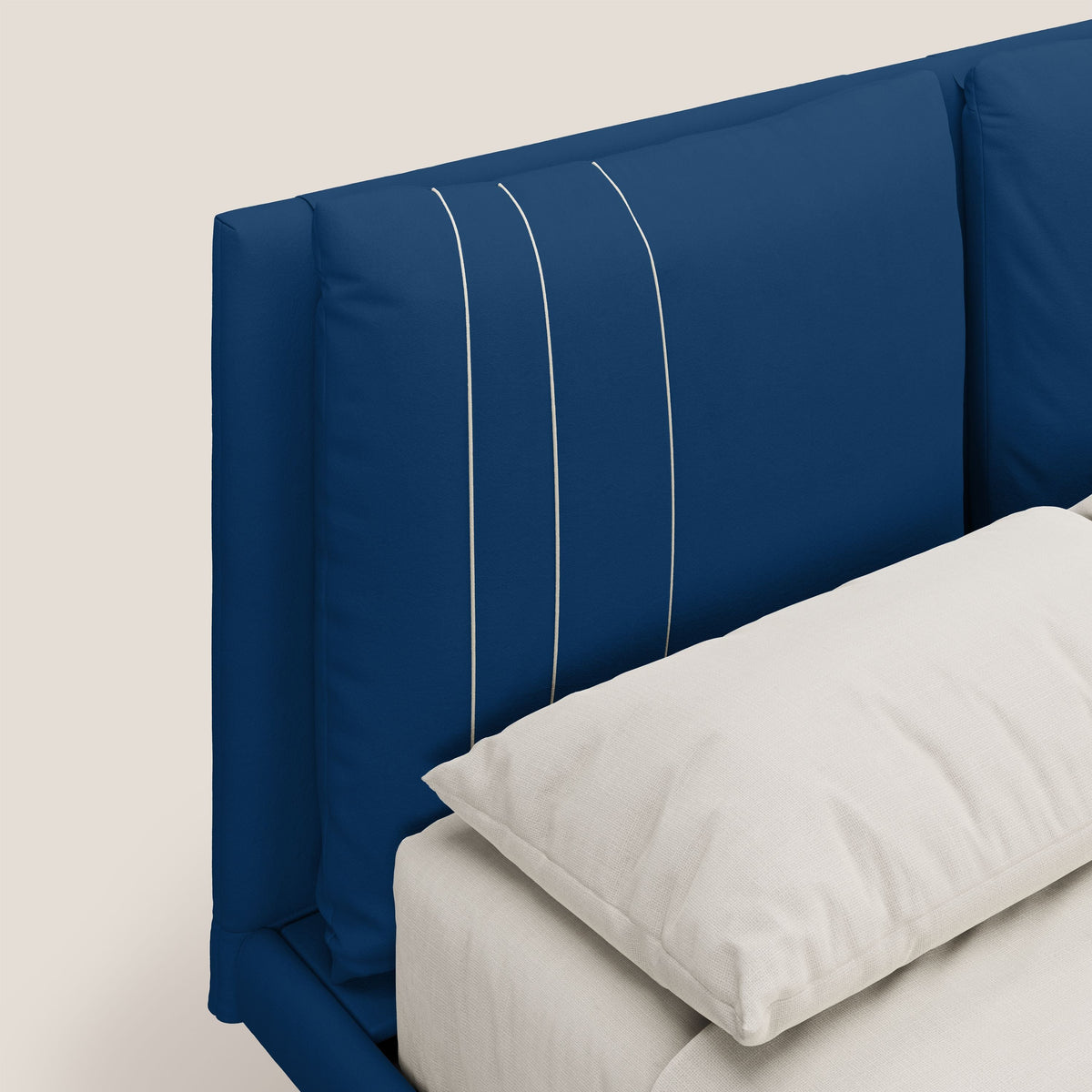 Giselle letto moderno con cuscini testata regolabili con tasche in microfibra impermeabile T11 blu - divitt.sbs