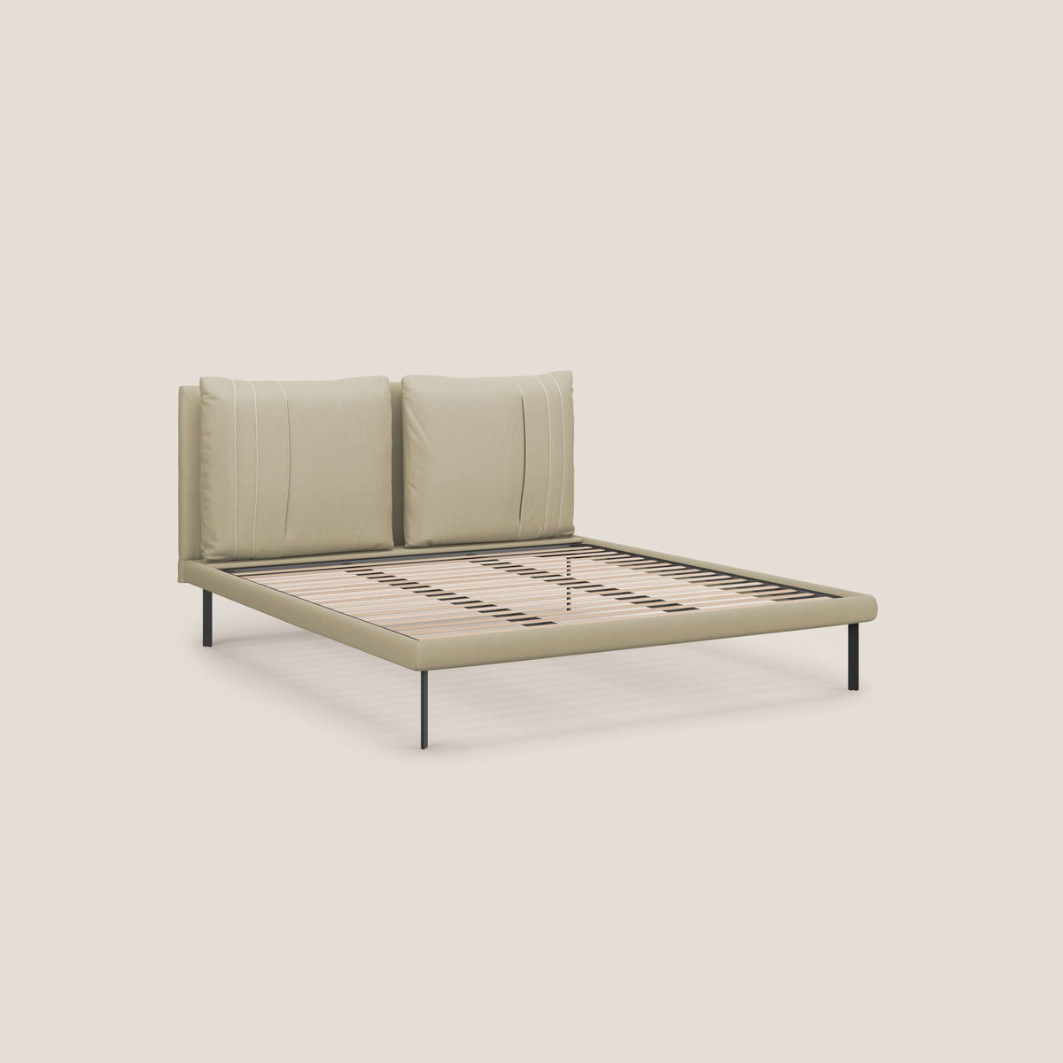 Giselle letto moderno con cuscini testata regolabili con tasche in microfibra impermeabile T11 panna - divitt.sbs
