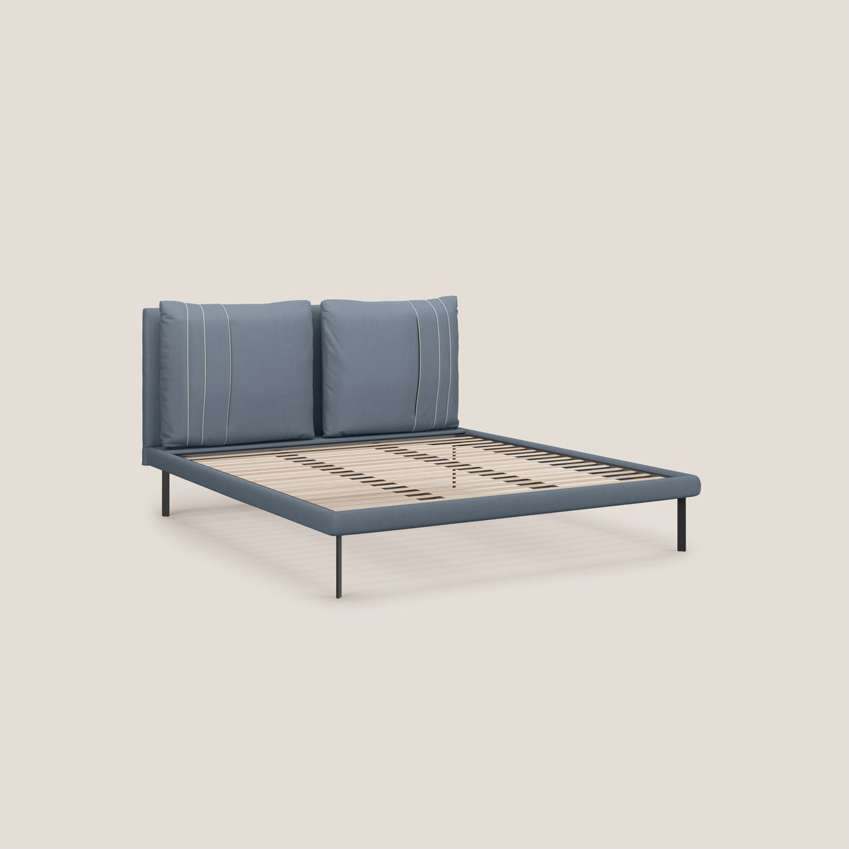 Giselle letto moderno con cuscini testata regolabili con tasche in microfibra impermeabile T11 carta da zucchero - divitt.sbs