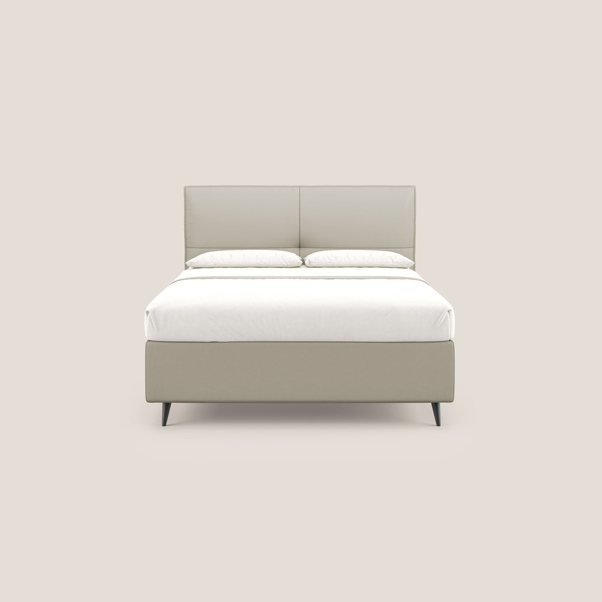 Greta letto contenitore dimensioni SLIM con testata trapuntata in ecopelle impermeabile T04 - divitt.sbs