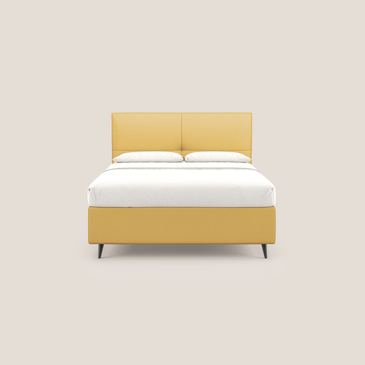 Greta letto contenitore dimensioni SLIM con testata trapuntata in ecopelle impermeabile T04 - divitt.sbs