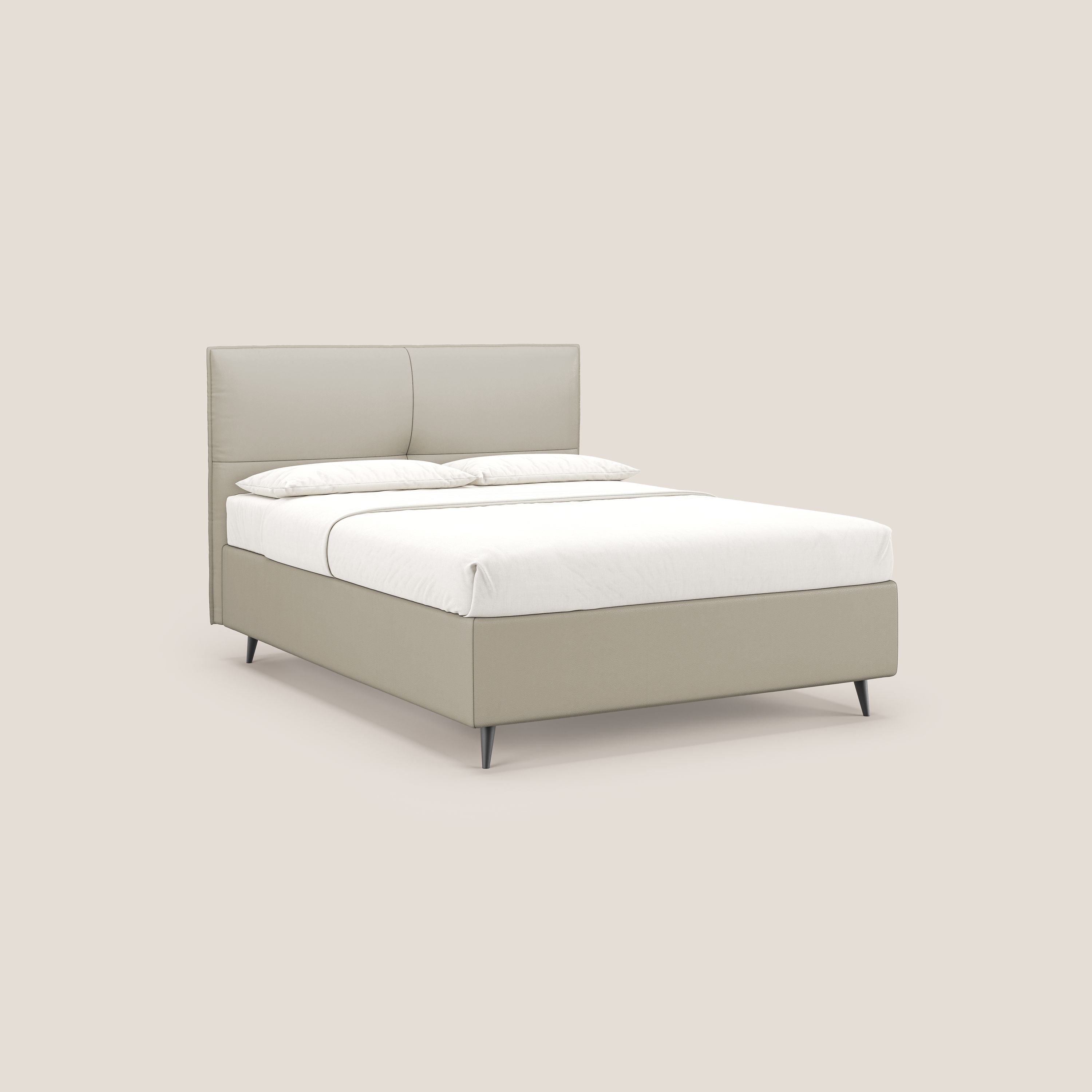 Greta letto contenitore dimensioni SLIM con testata trapuntata in ecopelle impermeabile T04 - divitt.sbs