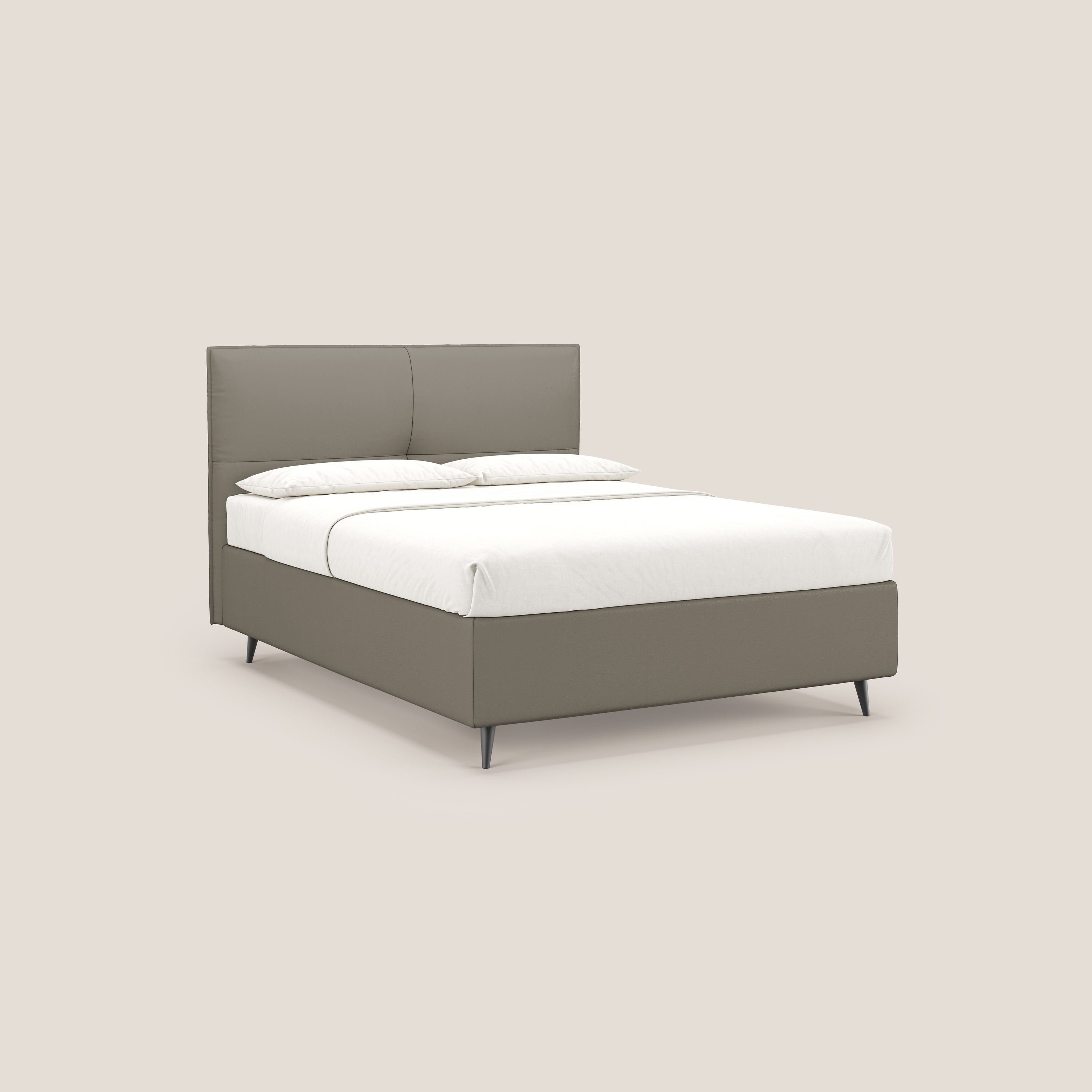 Greta letto contenitore dimensioni SLIM con testata trapuntata in ecopelle impermeabile T04 - divitt.sbs