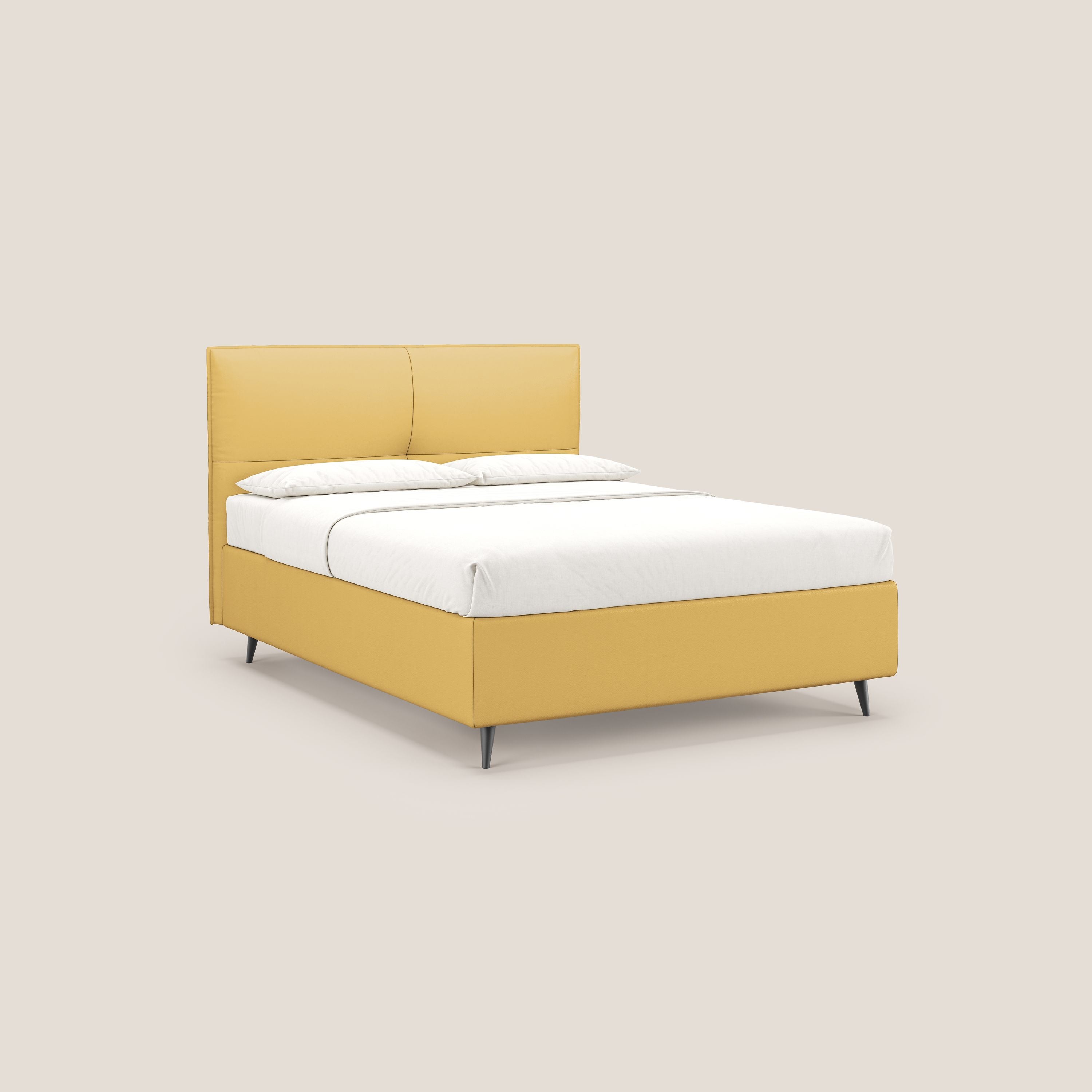 Greta letto contenitore dimensioni SLIM con testata trapuntata in ecopelle impermeabile T04 - divitt.sbs
