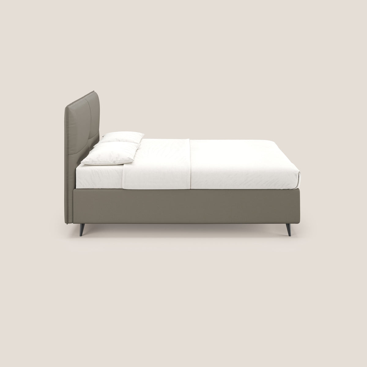 Greta letto contenitore dimensioni SLIM con testata trapuntata in ecopelle impermeabile T04 - divitt.sbs