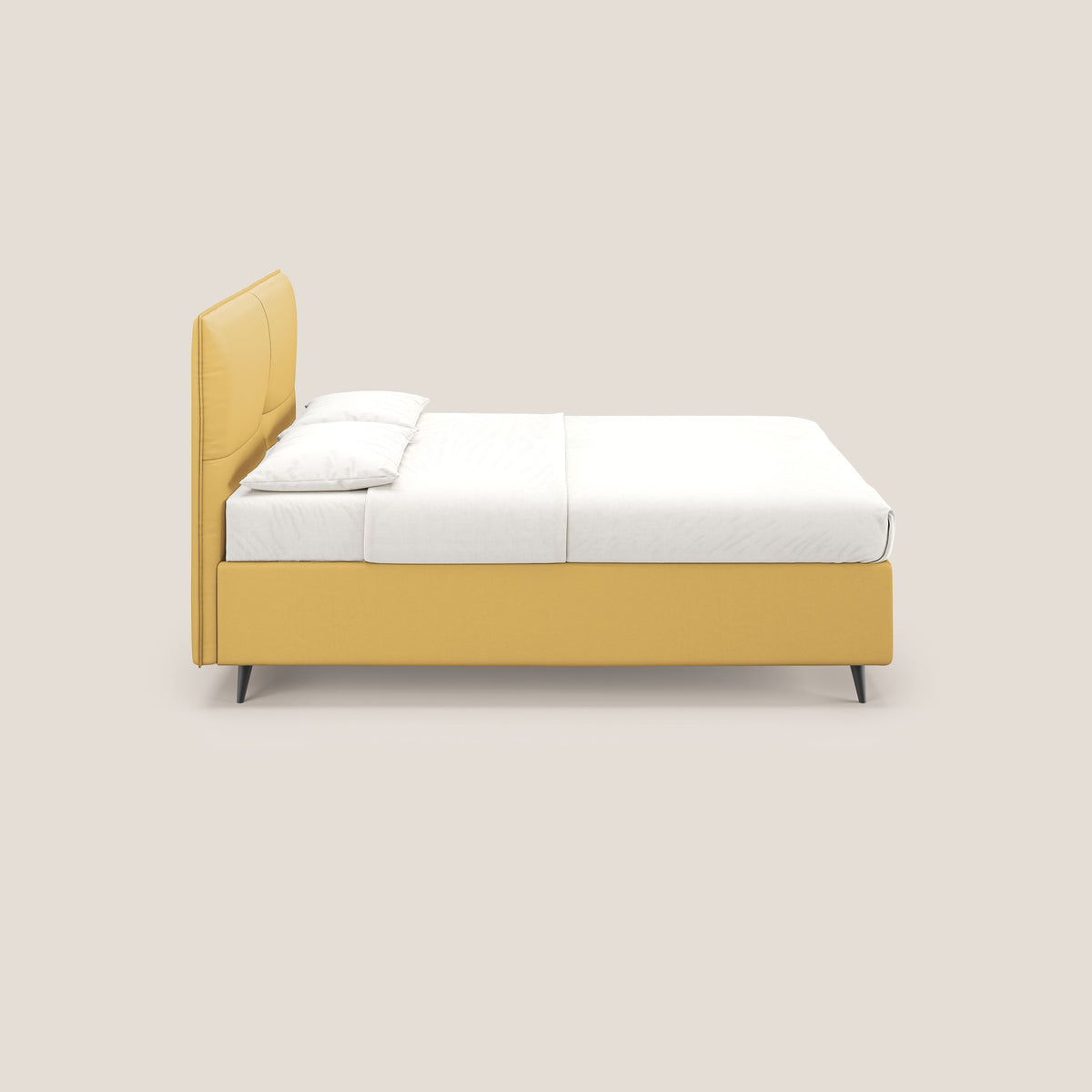 Greta letto contenitore dimensioni SLIM con testata trapuntata in ecopelle impermeabile T04 - divitt.sbs
