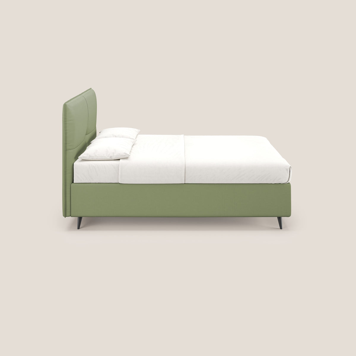 Greta letto contenitore dimensioni SLIM con testata trapuntata in ecopelle impermeabile T04 - divitt.sbs