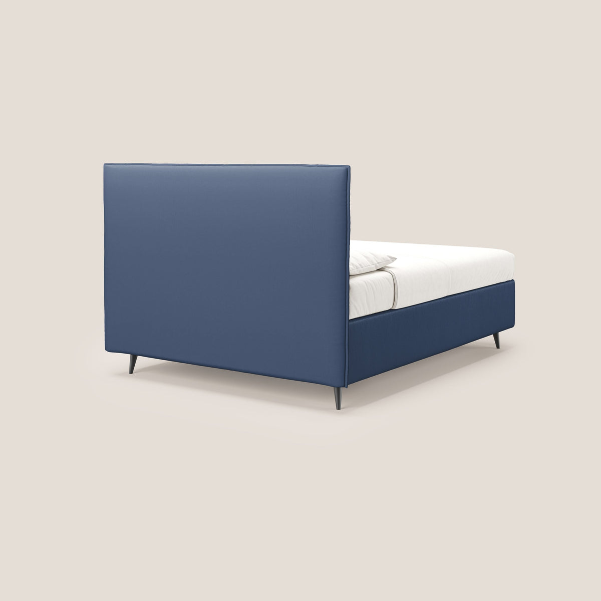 Greta letto contenitore dimensioni SLIM con testata trapuntata in ecopelle impermeabile T04 blu - divitt.sbs