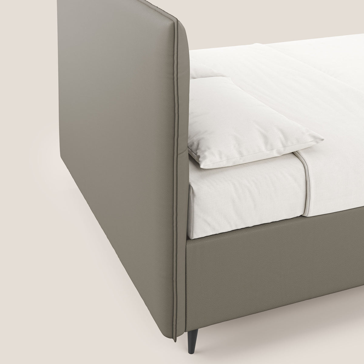 Greta letto contenitore dimensioni SLIM con testata trapuntata in ecopelle impermeabile T04 - divitt.sbs