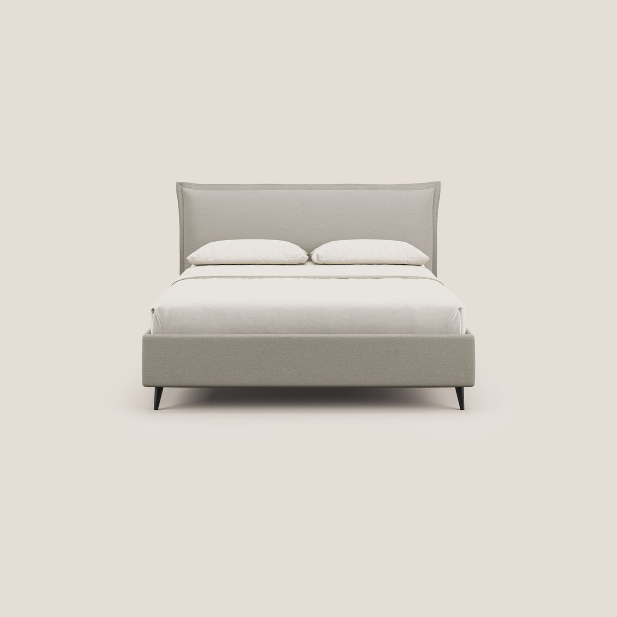 Hans letto contenitore imbottito minimal in tessuto simil cotone impermeabile T19 panna - divitt.sbs