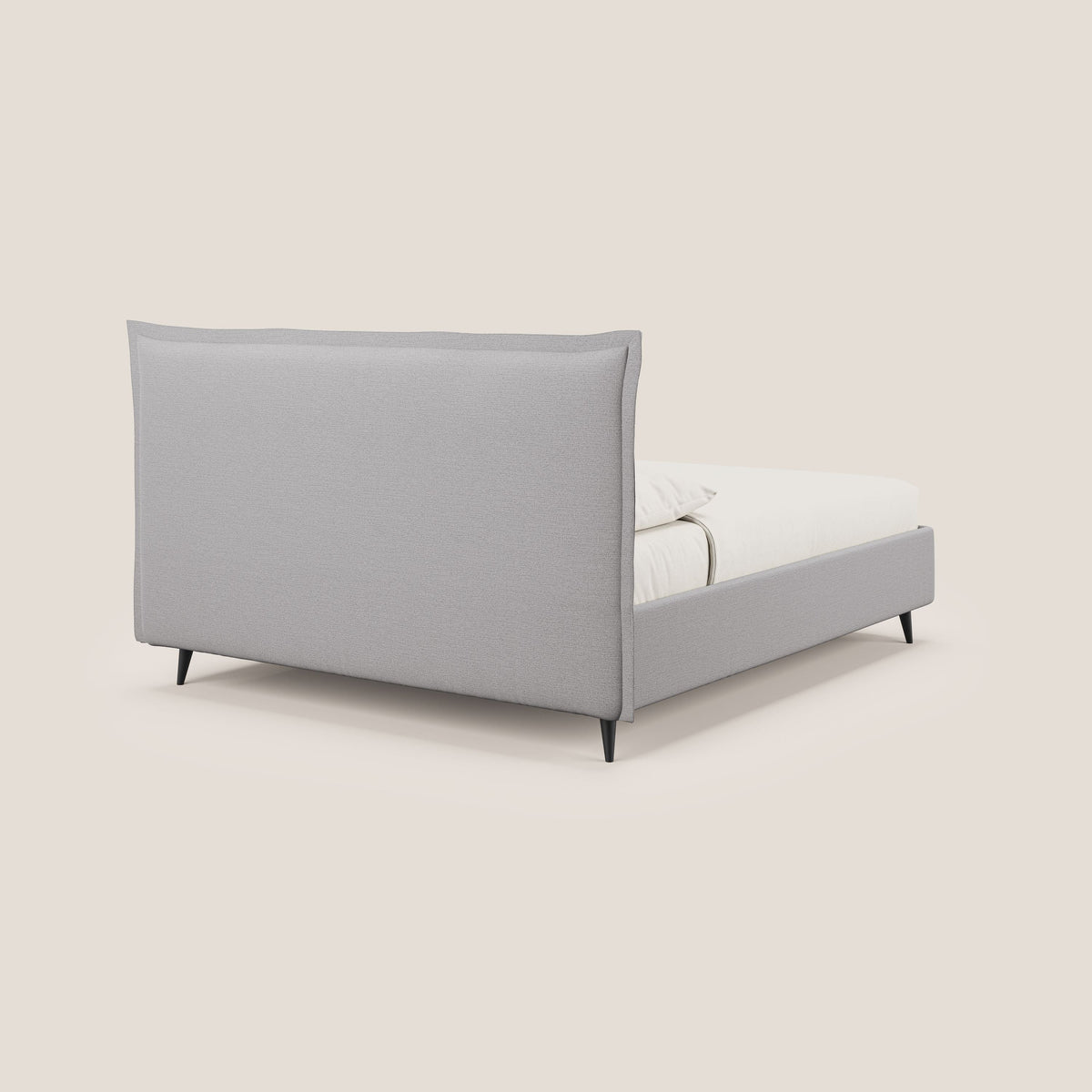 Hans letto contenitore imbottito minimal in tessuto simil cotone impermeabile T19 grigio - divitt.sbs