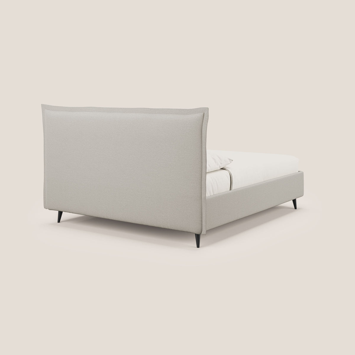 Hans letto contenitore imbottito minimal in tessuto simil cotone impermeabile T19 panna - divitt.sbs