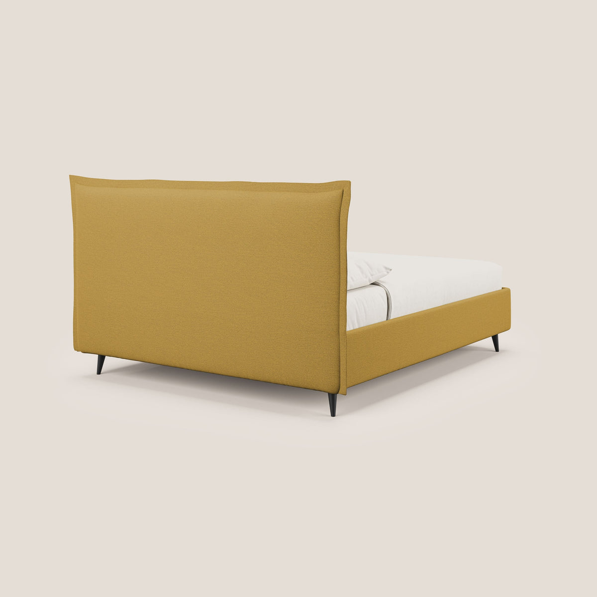 Hans letto contenitore imbottito minimal in tessuto simil cotone impermeabile T19 giallo - divitt.sbs