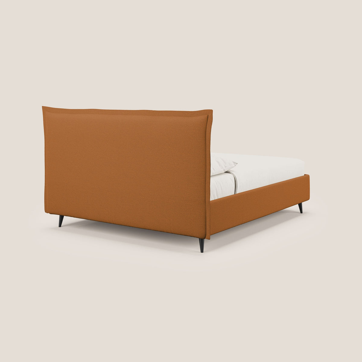 Hans letto contenitore imbottito minimal in tessuto simil cotone impermeabile T19 arancio - divitt.sbs