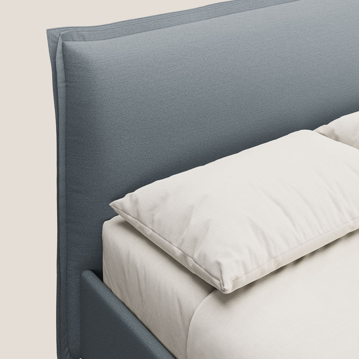 Hans letto contenitore imbottito minimal in tessuto simil cotone impermeabile T19 carta da zucchero - divitt.sbs