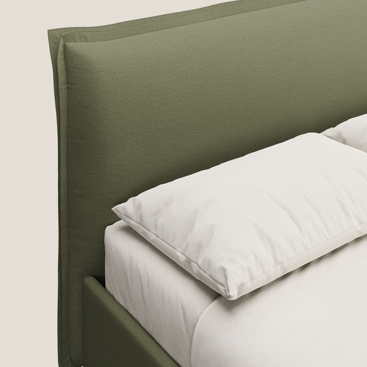 Hans letto contenitore imbottito minimal in tessuto simil cotone impermeabile T19 verde - divitt.sbs