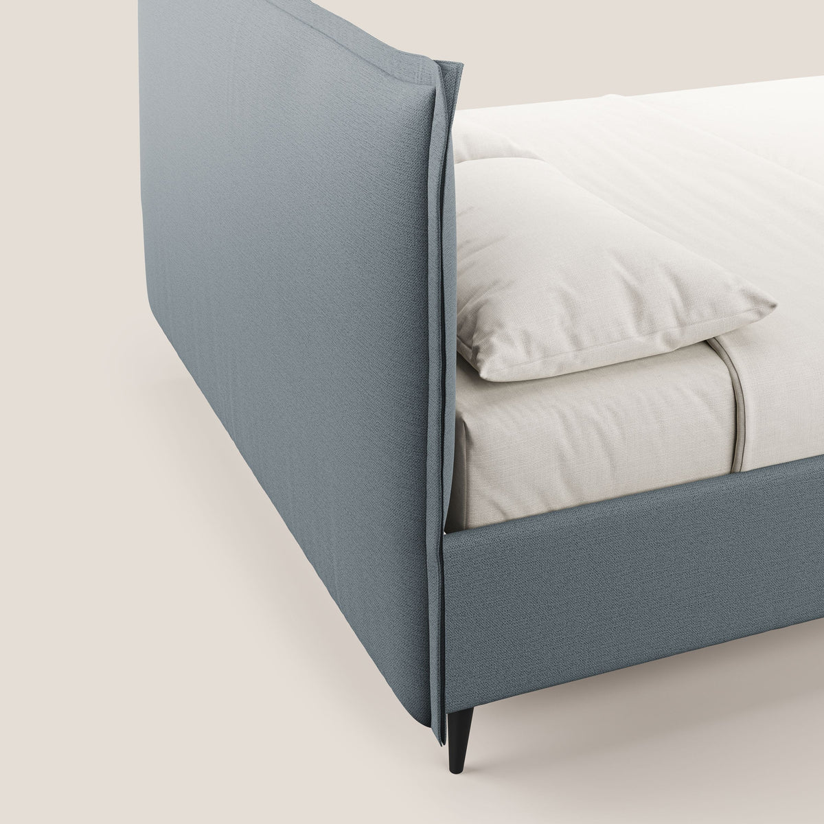 Hans letto contenitore imbottito minimal in tessuto simil cotone impermeabile T19 carta da zucchero - divitt.sbs