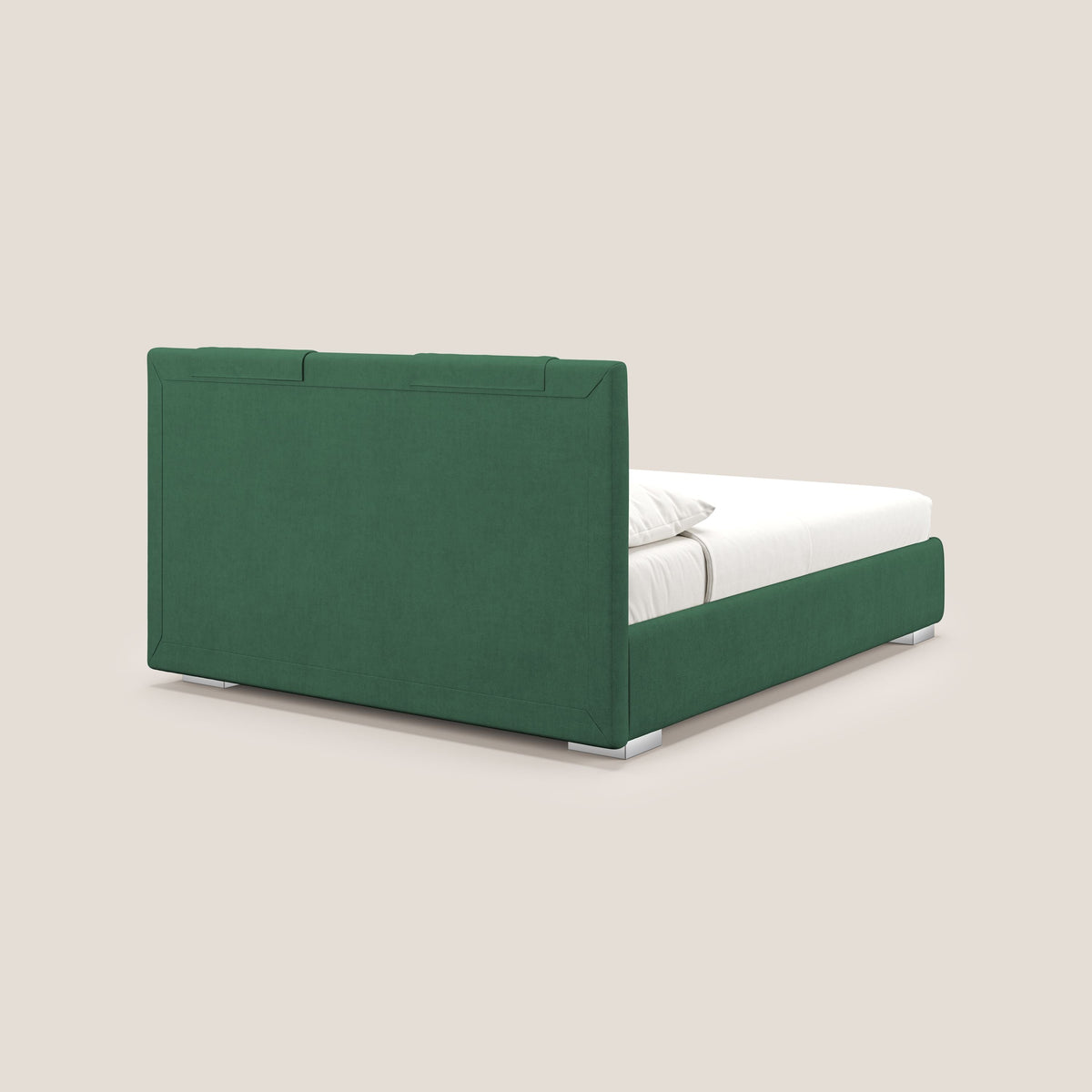 Horus letto imbottito contenitore e presa USB sulla testata in tessuto impermeabile T02 verde - divitt.sbs