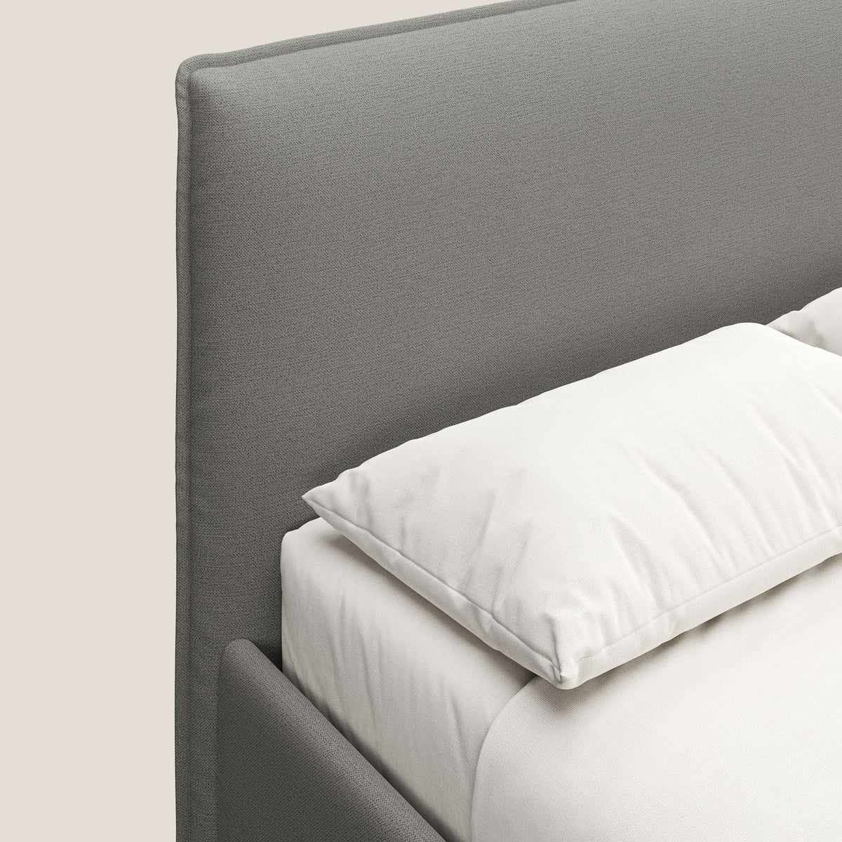 Hunter letto imbottito contenitore sfoderabile in tessuto impermeabile fiammato T19 beige - divitt.sbs