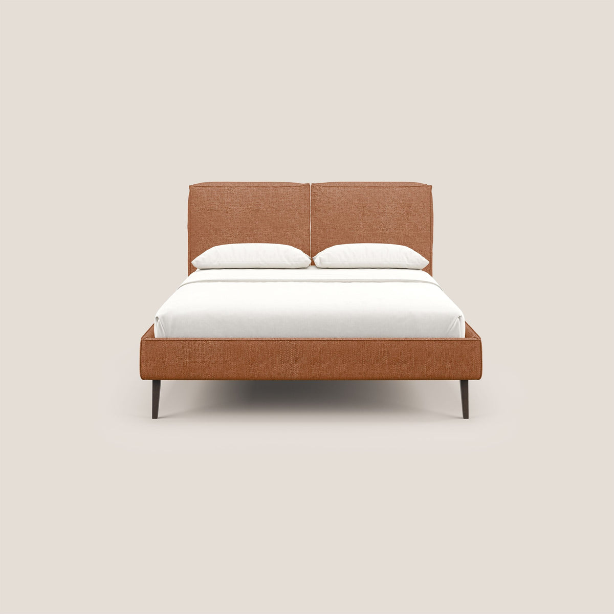 Isotta letto imbottito completamente sfoderabile in morbido tessuti impermeabile T10 arancio - divitt.sbs
