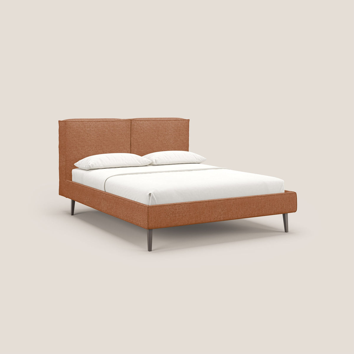 Isotta letto imbottito completamente sfoderabile in morbido tessuti impermeabile T10 arancio - divitt.sbs