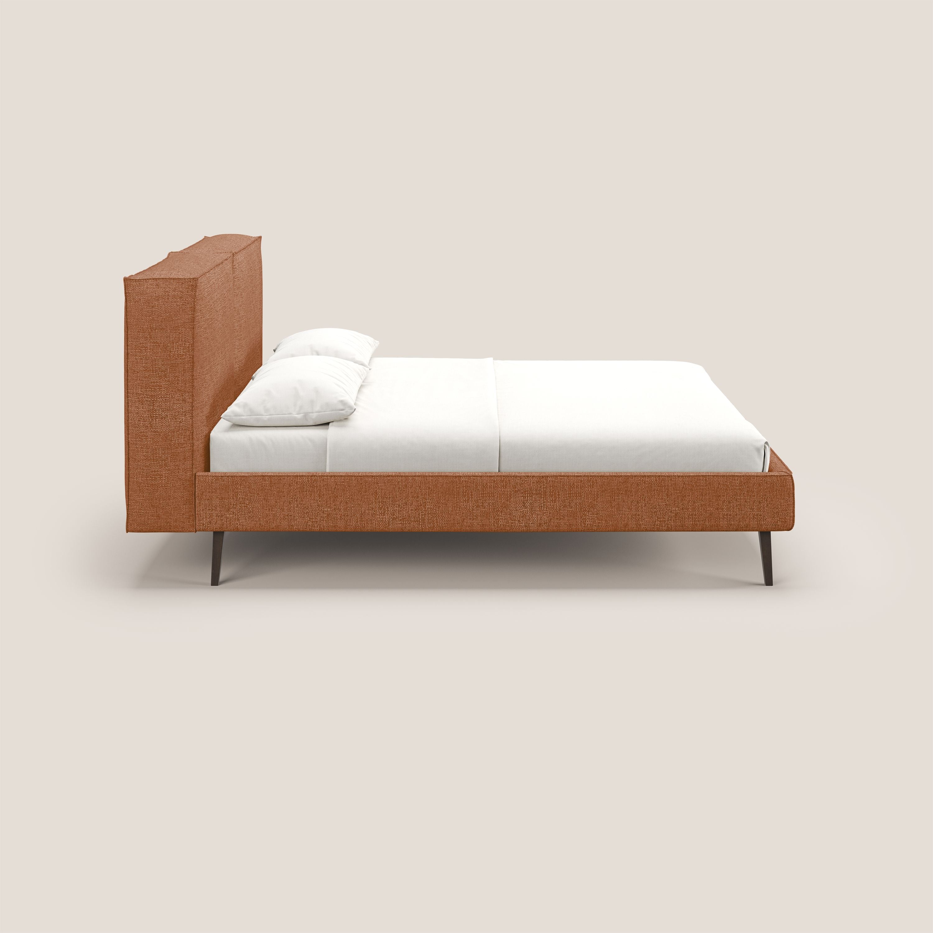 Isotta letto imbottito completamente sfoderabile in morbido tessuti impermeabile T10 arancio - divitt.sbs