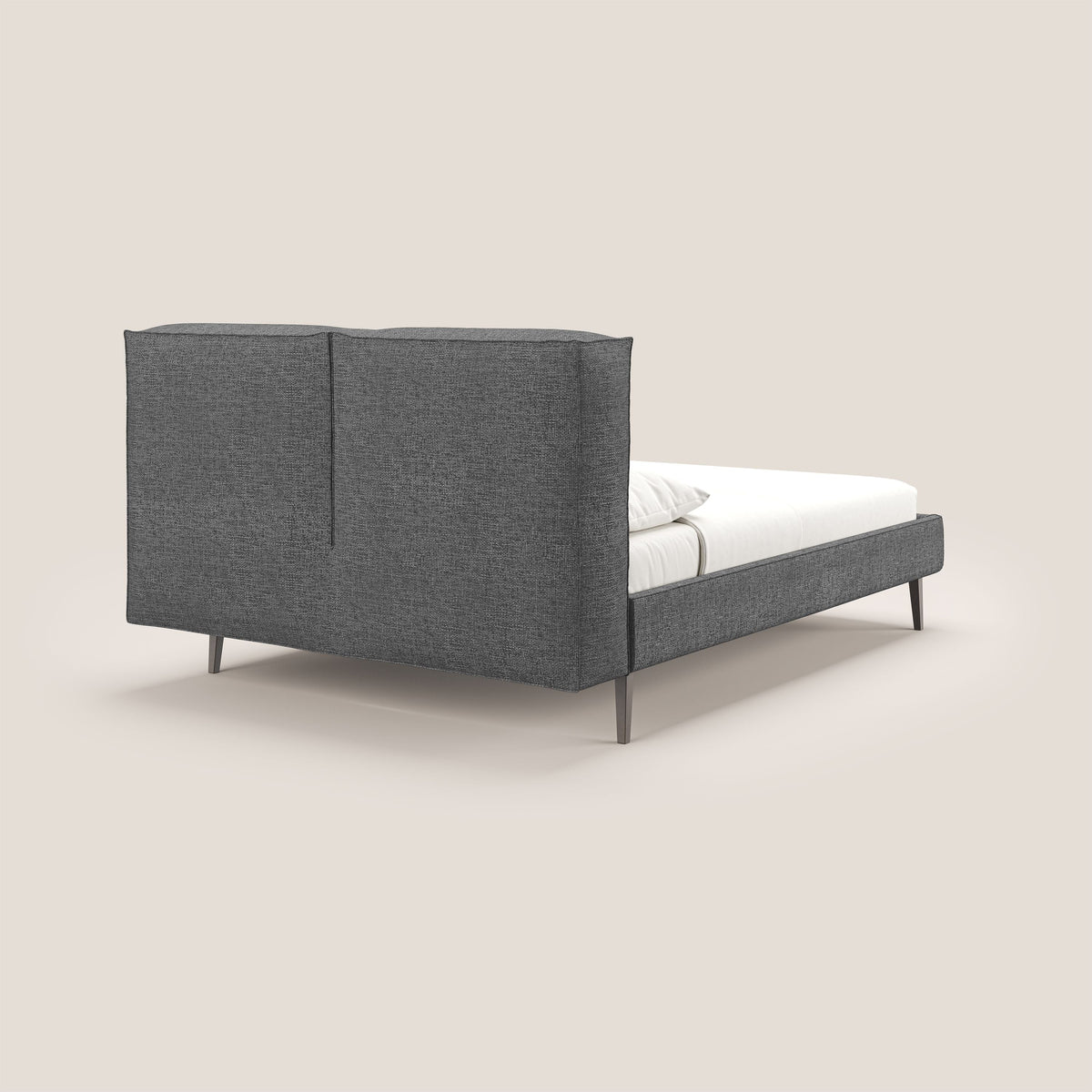 Isotta letto imbottito completamente sfoderabile in morbido tessuti impermeabile T10 antracite - divitt.sbs