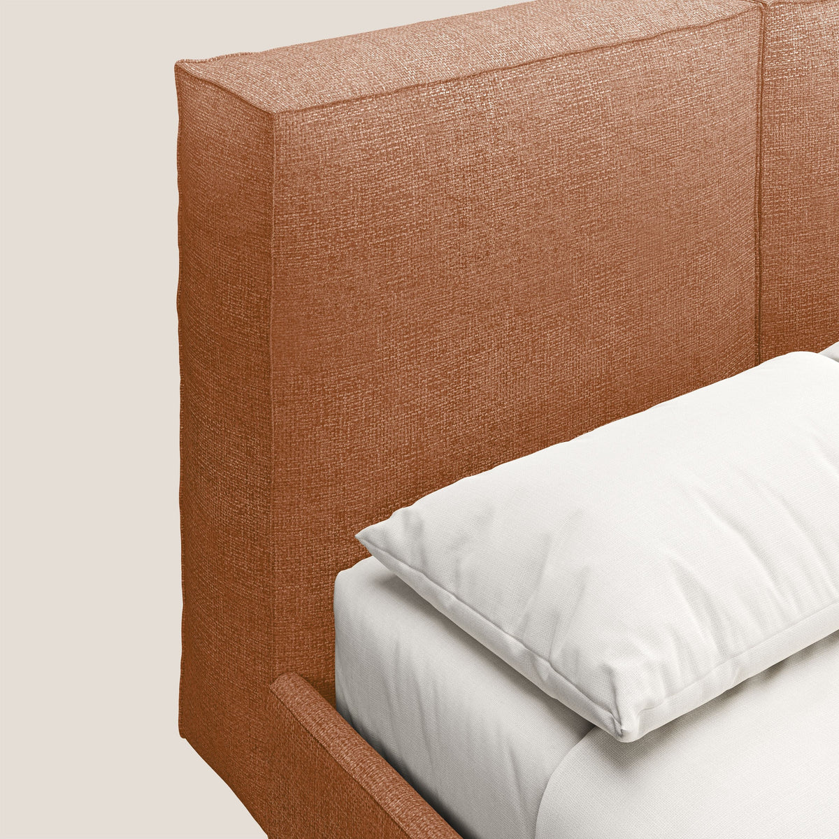 Isotta letto imbottito completamente sfoderabile in morbido tessuti impermeabile T10 arancio - divitt.sbs