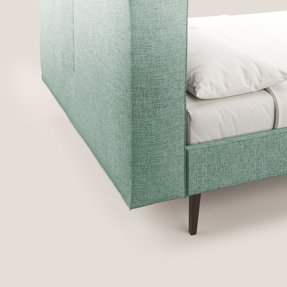 Isotta letto imbottito completamente sfoderabile in morbido tessuti impermeabile T10 verde acqua - divitt.sbs