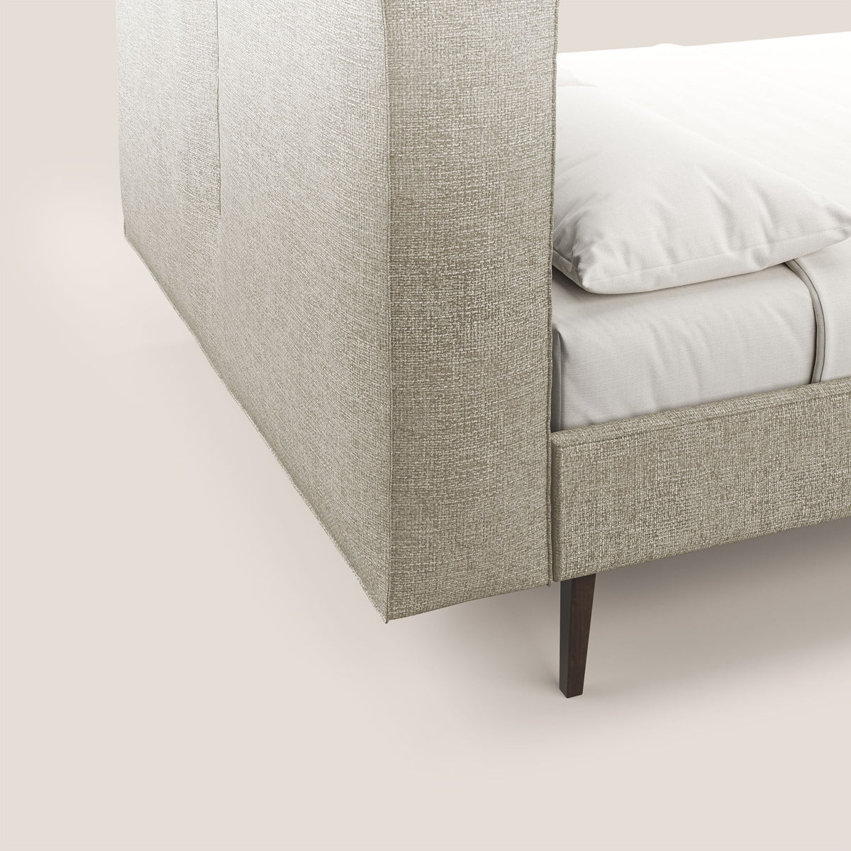 Isotta letto imbottito completamente sfoderabile in morbido tessuti impermeabile T10 tortora - divitt.sbs