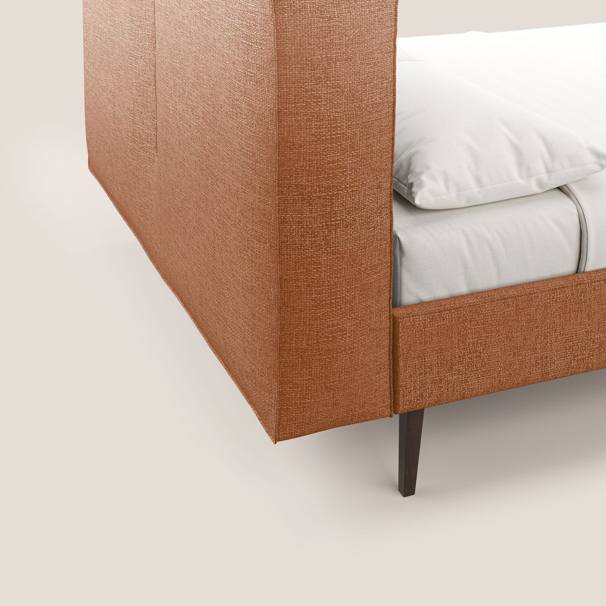 Isotta letto imbottito completamente sfoderabile in morbido tessuti impermeabile T10 arancio - divitt.sbs