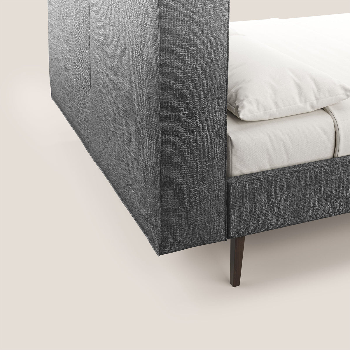 Isotta letto imbottito completamente sfoderabile in morbido tessuti impermeabile T10 antracite - divitt.sbs