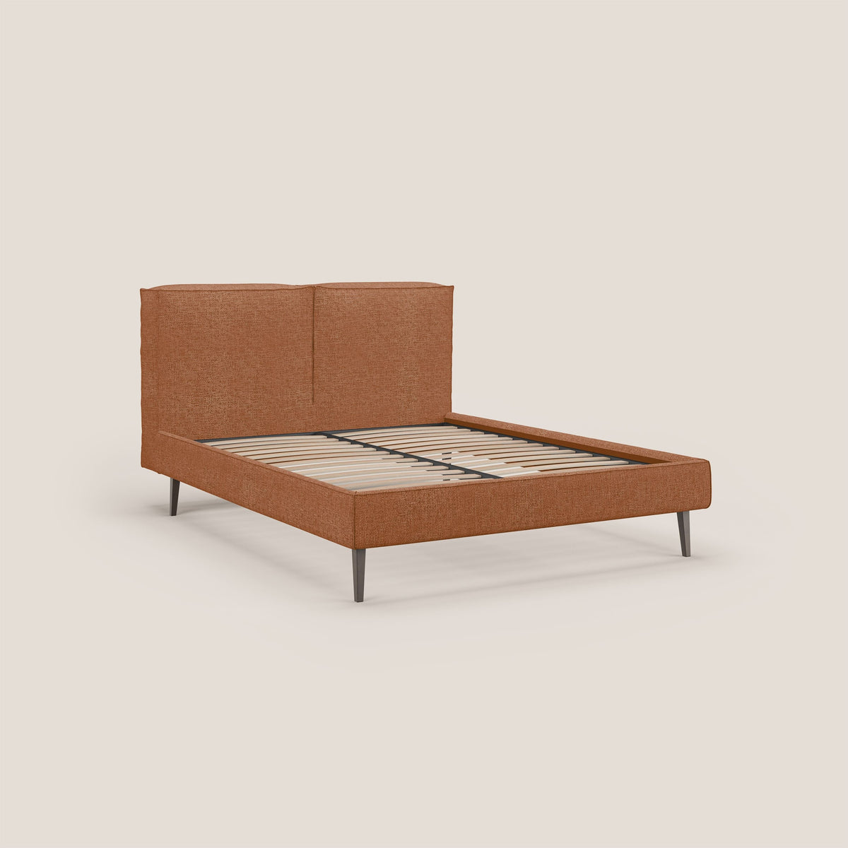 Isotta letto imbottito completamente sfoderabile in morbido tessuti impermeabile T10 arancio - divitt.sbs